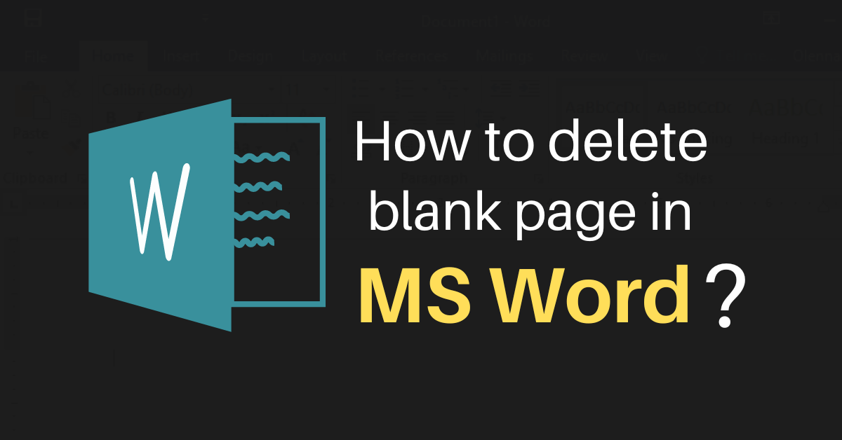 Delete blank page in MS Word - Featured image